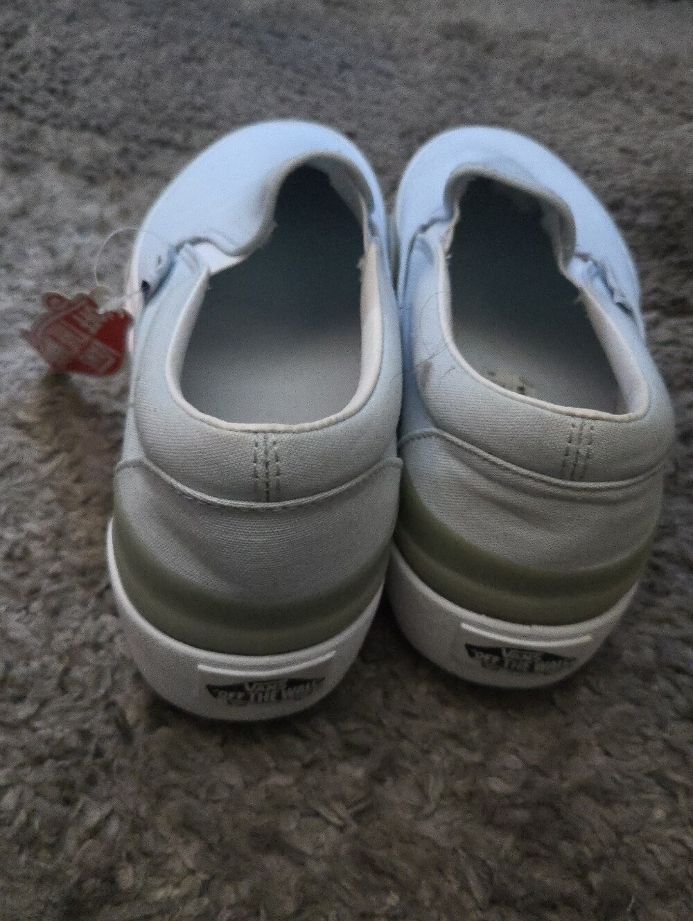 Vans Classic Slip On Women 9.5 Platform Pastel White And Light Blue 072026 - Picture 7 of 8